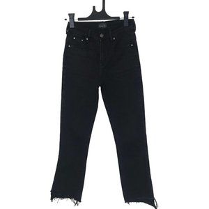 Mother Looker Ankle Fray Girl Crush Black Jeans Size 27